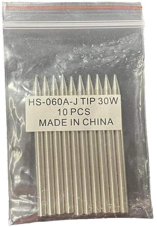 Main image of 10 Pack Replacement Soldering Iron Tip - 3.7mm Diameter 58mm Length Soldering Pencil, Fine Point 60 Degree Conical Tips for DIY Electronics Prototype Board Circuits for 25w 30w 40w 60w Irons
