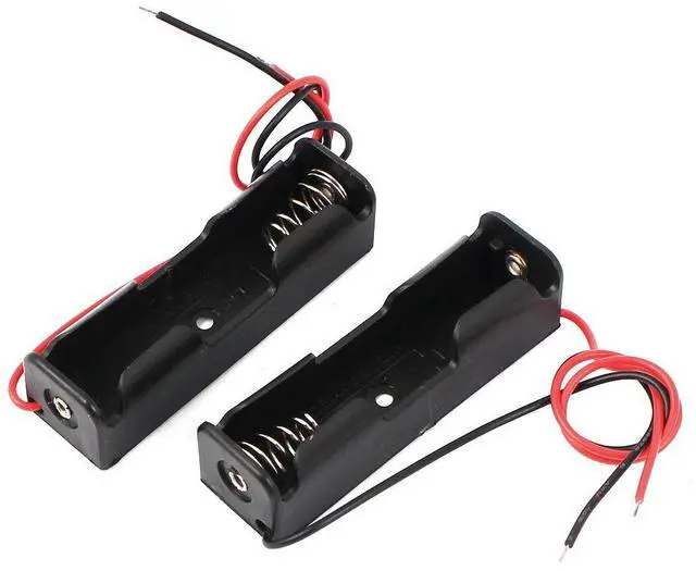 Main image of 2pcs Spring Clip Black Plastic 1 x 1.5V AA Battery Case Holder