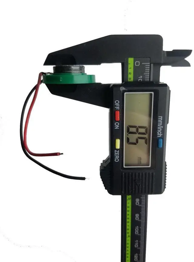 Alt view image 3 of 5 - 1in Speaker 26mm 8 ohm 1/4 Watt (0.25w) Nominal / 1/2 Watt (0.5 w) Maximum Power Output - Green Plastic Shell with 4 in (104 mm) Wires