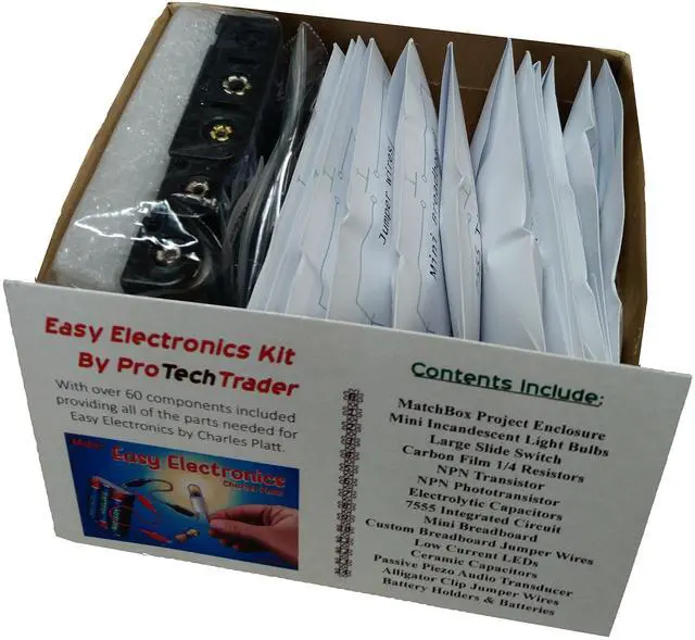 Alt view image 2 of 7 - Make: Easy Electronics Component Pack - Learn Basic Electronics with no Tools for Easy Electronics by Charles Platt (Book Sold Separately) - STEM DIY Science Educational