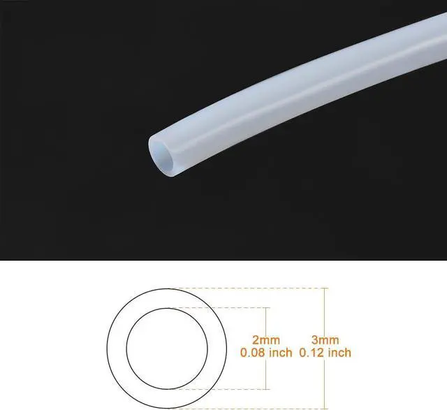 Alt view image 2 of 2 - 3 mm OD x 2 mm ID PTFE Teflon Tubing 6" Thermal Barrier Tube for 1.75 mm filament 3D Printer Hot End Bowden Extruder (3mm*2mm MK8/MK9) Flashforge Creator X/CTC Bizer/Makerbot Replicator clones