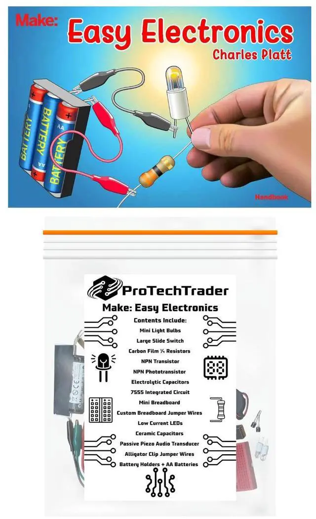 Alt view image 2 of 5 - Make: Easy Electronics Component Pack - Learn Basic Electronics with no Tools for Easy Electronics by Charles Platt (Book Sold Separately) - STEM DIY Science Educational