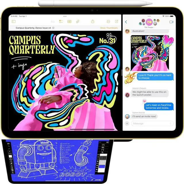 Alt view image 3 of 5 - Apple MD4E4 11 inch 2360 x 1640 11th Generation iPad - A16 Chip - 128GB SSD - Pink