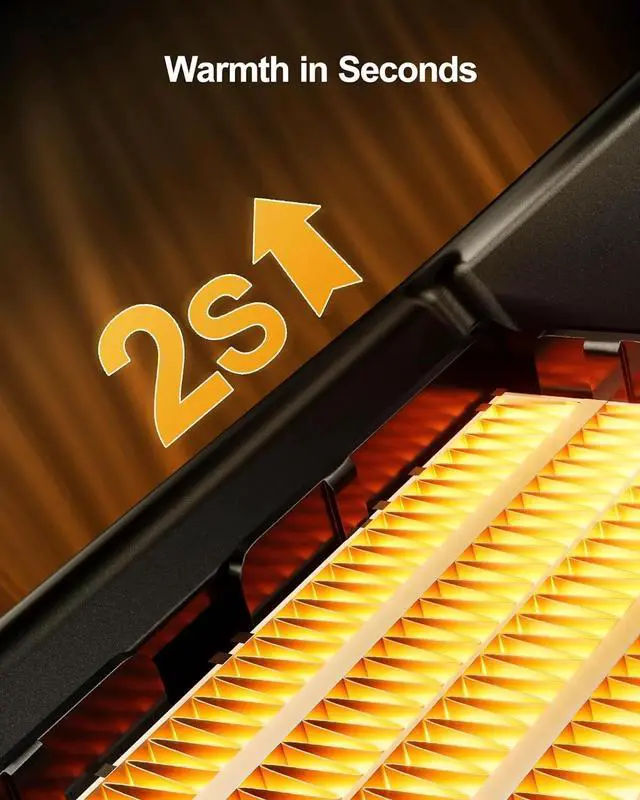 Alt view image 5 of 7 - Portable Electric Heater with Thermostat - 1500W Space Heater for Indoor Use, 70° Oscillation, 5 Modes, 12H Timer, Quiet Small Heater for Office Bedroom Desk