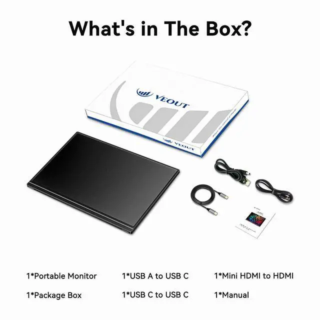 Alt view image 2 of 7 - 16 Inch Portable Monitor for Laptop, 1920x1200P Ultra-Slim FHD IPS 16:10 External Display, 100% sRGB Aluminum Stand, USB-C/Mini HDMI, Use for PC, Phone, Office (Black)