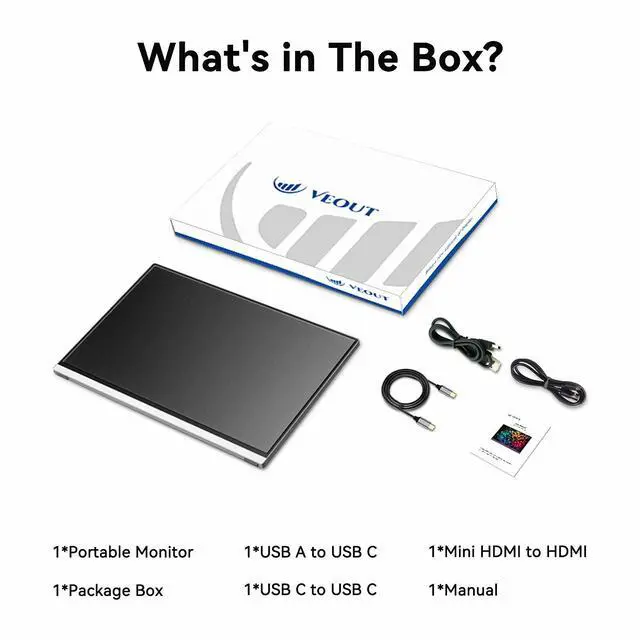 Alt view image 2 of 7 - 16 Inch Portable Monitor for Laptop, 1920x1200P Ultra-Slim FHD IPS 16:10 External Display, 100% sRGB Aluminum Stand, USB-C/Mini HDMI, Use for PC, Phone, Office (Silver)