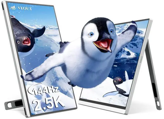 Main image of V1Pro 16 Inch 2.5K Portable Gaming Monitor  144Hz IPS Display with FreeSync, USB-C & Mini HDMI for Laptop, Mac, PS5, Xbox, Switch (Sliver)