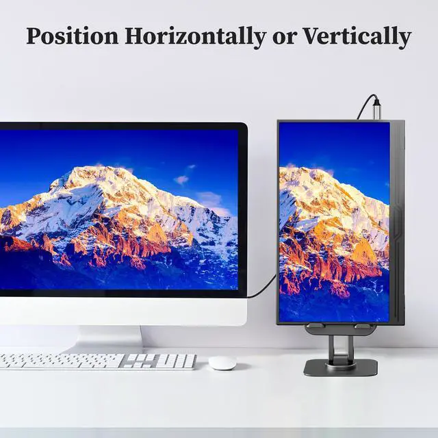 Alt view image 2 of 7 - 13.3 inch Portable Monitor with Kickstand, 16:9 1920*1080P IPS, USB-C/HDMI, FreeSync 0.3" Ultra-Slim