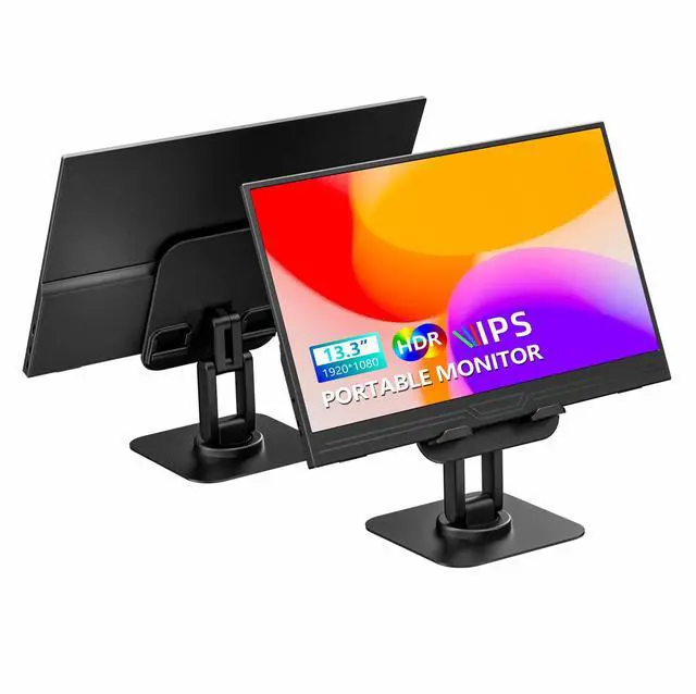 Main image of 13.3 inch Portable Monitor with Kickstand, 16:9 1920*1080P IPS, USB-C/HDMI, FreeSync 0.3" Ultra-Slim