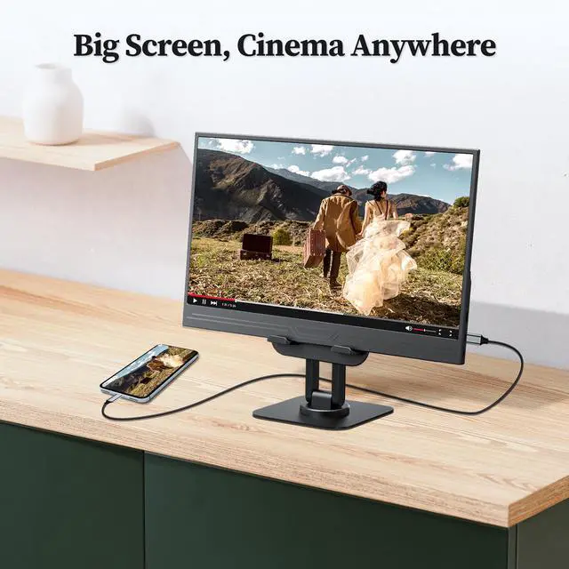 Alt view image 4 of 7 - 13.3 inch Portable Monitor with Kickstand, 16:9 1920*1080P IPS, USB-C/HDMI, FreeSync 0.3" Ultra-Slim