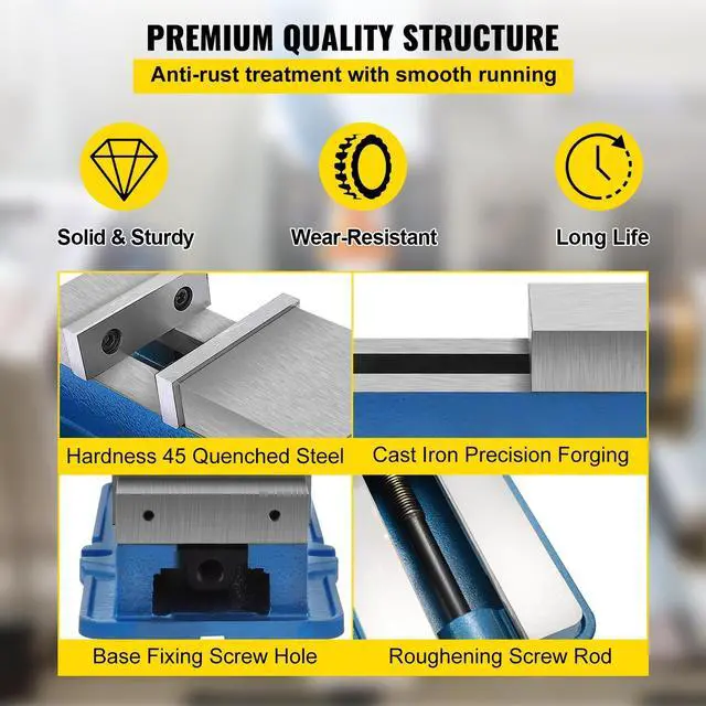 Alt view image 2 of 7 - SIHAO 6 Inch ACCU Lock Down Vise Precision Milling Vice 6'' Jaw Width Drill Press Vise Milling Drilling Machine Bench Clamp Clamping Vice