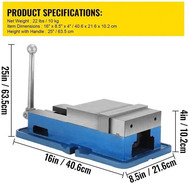 Alt view image 6 of 7 - SIHAO 6 Inch ACCU Lock Down Vise Precision Milling Vice 6'' Jaw Width Drill Press Vise Milling Drilling Machine Bench Clamp Clamping Vice