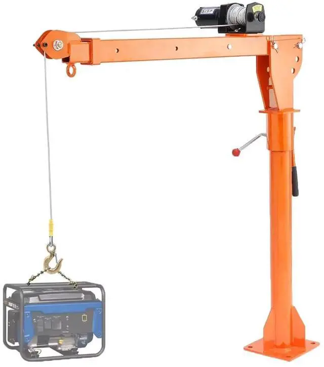 Main image of SIHAO 1100lb Truck-Mounted Folding Crane with 3500lb 12V Electric Winch, Steel Pickup Truck Jib, 360° Swivel Base, Adjustable Boom for Pickup Trucks, Heavy-Duty Industrial Lifting