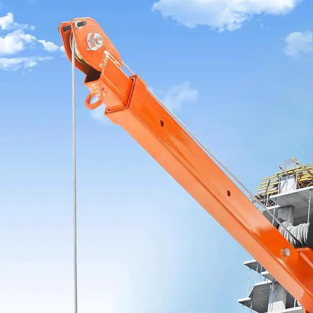 Alt view image 7 of 7 - SIHAO 1100lb Truck-Mounted Folding Crane with 3500lb 12V Electric Winch, Steel Pickup Truck Jib, 360° Swivel Base, Adjustable Boom for Pickup Trucks, Heavy-Duty Industrial Lifting