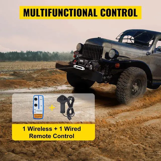 Alt view image 5 of 7 - SIHAO 13500lbs Electric Winch - 12V Waterproof Synthetic Rope Wireless Remote Trailer Tow Truck Jeep Off-Road