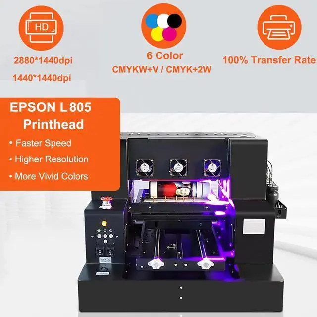 Alt view image 3 of 7 - SIHAO A3 L805 UV Printer, UV Flatbed Printer with Higher Resolution 2880 x 1440dpi, Phone Case, Cups, Stickers, Acrylic Printer, 32x50CM Print Area, 6-Color Output, USB Connectivity
