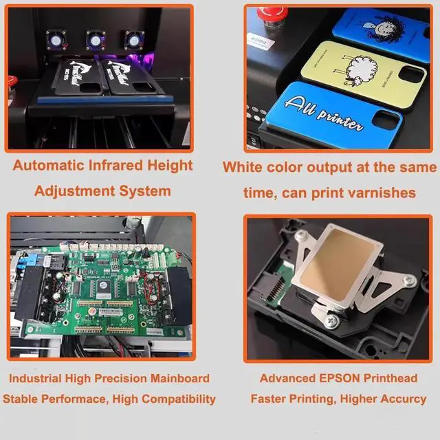 Alt view image 6 of 7 - SIHAO A3 L805 UV Printer, UV Flatbed Printer with Higher Resolution 2880 x 1440dpi, Phone Case, Cups, Stickers, Acrylic Printer, 32x50CM Print Area, 6-Color Output, USB Connectivity