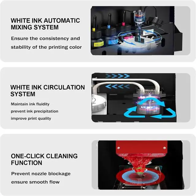 Alt view image 2 of 7 - SIHAO A3 DTF Printer Transfer Printing Machine T-Shirt Direct to Film DTF Transfer Printer Machine with White Ink Mixing System&Roll Feeder