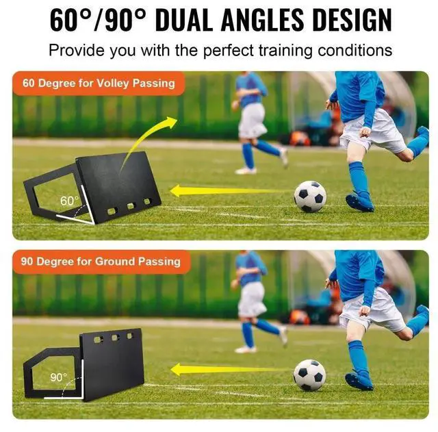 Alt view image 4 of 7 - SIHAO 40"X16" Soccer Rebounder Board, Foldable Football Wall Kick Back Trainer with 2 Rebound Angles for Kids Adults Ball Passing and Bounce Back Training