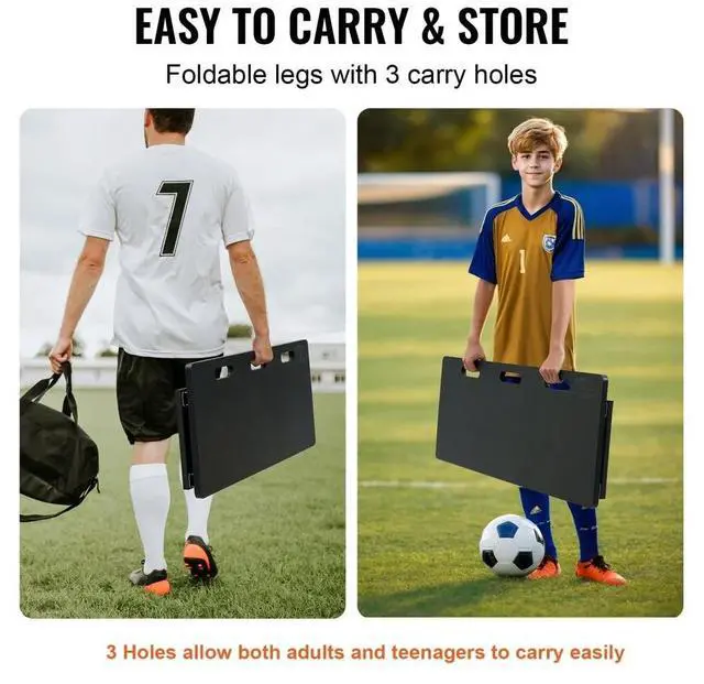 Alt view image 6 of 7 - SIHAO 40"X16" Soccer Rebounder Board, Foldable Football Wall Kick Back Trainer with 2 Rebound Angles for Kids Adults Ball Passing and Bounce Back Training