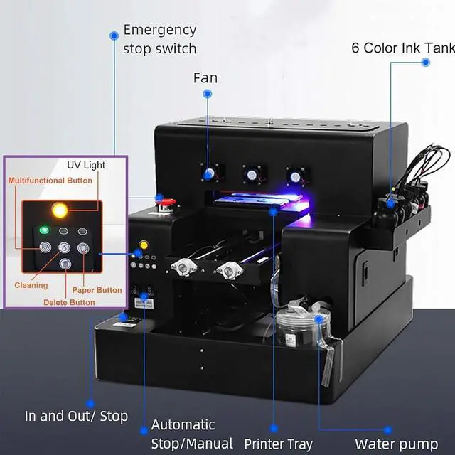 Alt view image 3 of 7 - SIHAO UV Printer, A4 L805 UV Flatbed Printer, Higher Resolution 2880 x 1440dpi, UV DTF Printers