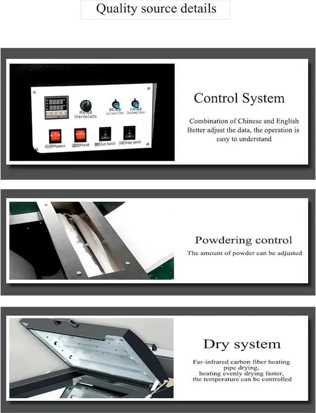 Alt view image 4 of 7 - SIHAO A3 DTF Powder Shaking Machine, Automatic DTF Powder Shaker and Dryer w/ Auto Winding Function, 13.4" All in One DTF Curing Oven Shaking Heater