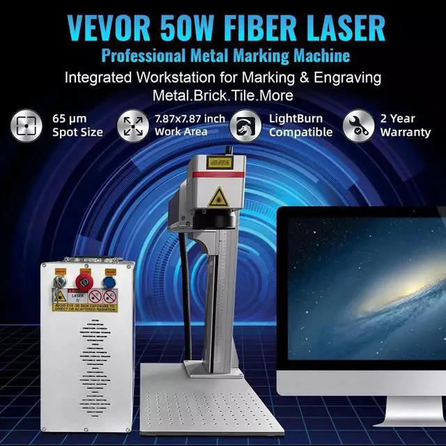 Alt view image 5 of 7 - SIHAO 50W Fiber Laser Marking Machine Compatible with Coreldraw, AutoCAD, 7.9"x7.9" Work Area for Precise Metal Engraving