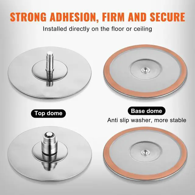 Alt view image 5 of 7 - Removable Dancing Pole, Spinning Static Dancing Pole Stainless Steel Height Adjustable Fitness Pole, Silver