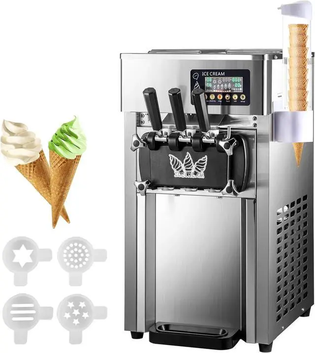 Main image of SIHAO 1200W Commercial Ice Cream Machine Countertop 18L/H Soft Serve Ice Cream Maker with LED Display