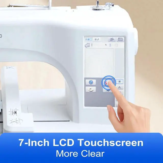 Alt view image 3 of 7 - SIHAO MRS-V700 Embroidery Machine for Beginners, 4" x 9.25" Embroidery Area, 150 Built-in Designs, 10 Font Styles, 7" LCD Touch Screen with Hoops, USB, Stabilizer, Bobbinsetc