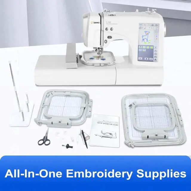 Alt view image 5 of 7 - SIHAO MRS-V700 Embroidery Machine for Beginners, 4" x 9.25" Embroidery Area, 150 Built-in Designs, 10 Font Styles, 7" LCD Touch Screen with Hoops, USB, Stabilizer, Bobbinsetc