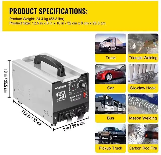 Alt view image 3 of 7 - SIHAO Dent Repair Kit, 1.8KW 110V Spot Welding Machine Dent Puller Machine, Professional Dent Removal Kit for Auto Body Dent Repair(PRO3500)