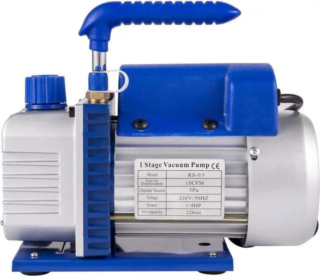 Alt view image 6 of 6 - SIHAO 1/4 HP 1.8 CFM Single Stage Rotary Vane Air Vacuum Pump and AC Manifold Gauge Set Kit for HVAC Air Conditioning Refrigeration Recharging