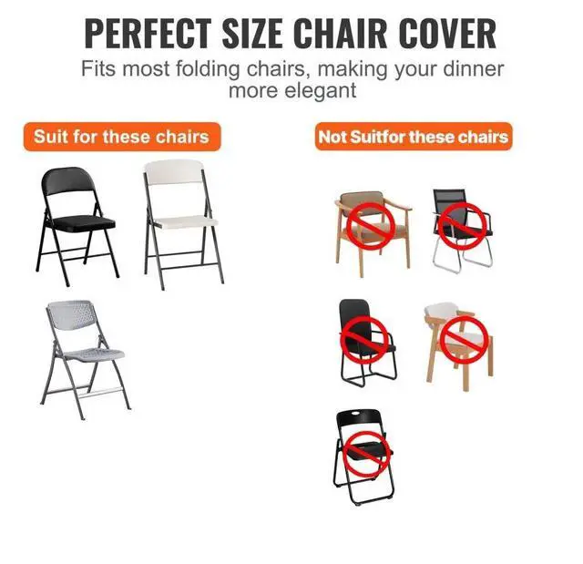 Alt view image 2 of 7 - SIHAO 30PCS Universal Stretch Spandex Chair Covers Folding Chair Protective Slipcovers for Wedding Holiday Banquet Party Celebration Dining (Black)