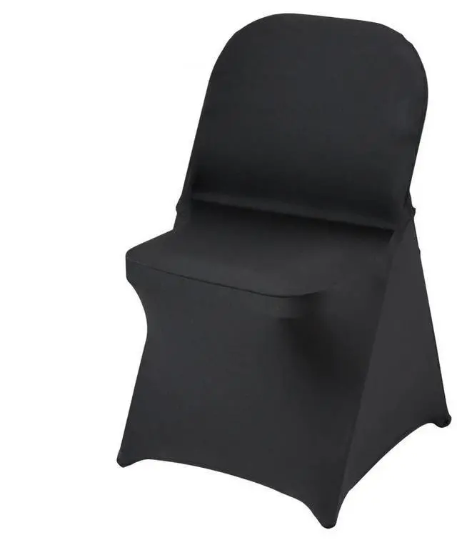 Alt view image 7 of 7 - SIHAO 30PCS Universal Stretch Spandex Chair Covers Folding Chair Protective Slipcovers for Wedding Holiday Banquet Party Celebration Dining (Black)