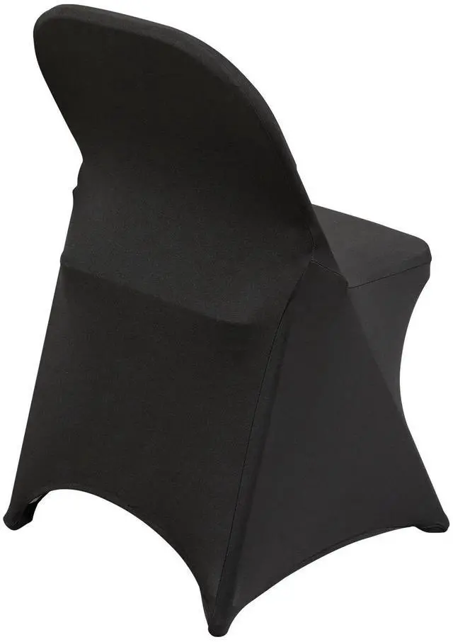 Alt view image 5 of 7 - SIAHO 100PCS Universal Stretch Spandex Chair Covers Folding Chair Protective Slipcovers for Wedding Holiday Banquet Party Celebration Dining(Black)
