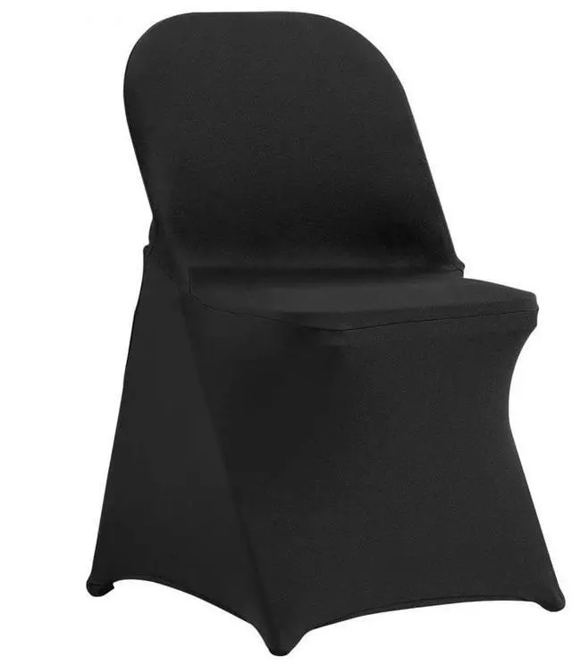 Alt view image 7 of 7 - SIAHO 100PCS Universal Stretch Spandex Chair Covers Folding Chair Protective Slipcovers for Wedding Holiday Banquet Party Celebration Dining(Black)