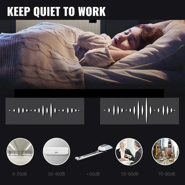 Alt view image 3 of 7 - SIHAO Electric Gate Opener, 800N Pulling Garage Door Opener , Automatic Lifting System, 12/15 Wide Range, Dual Remote Control and Quiet Motor