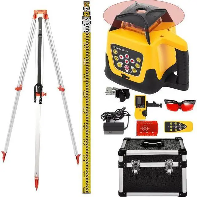 Main image of SIHAO Self Leveling Rotary Laser Kit, 1640ft/500M Red Beam Laser Level with Tripod & 5m Staff , IP66 Waterproof Receiver Remote Control, 360 Rotating Horizontal Vertical Transit Level