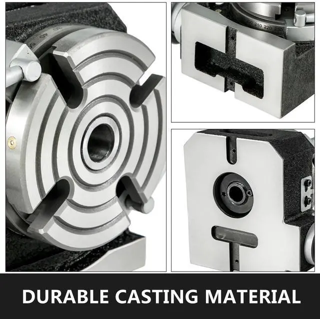 Alt view image 3 of 7 - SIHAO Rotary Table 4"(100mm) Horizontal Vertical Milling Table 4-Slot Milling Rotary Table MT-2 Rotary Table for Milling with Indexing Plate Set for Precision Milling Drilling