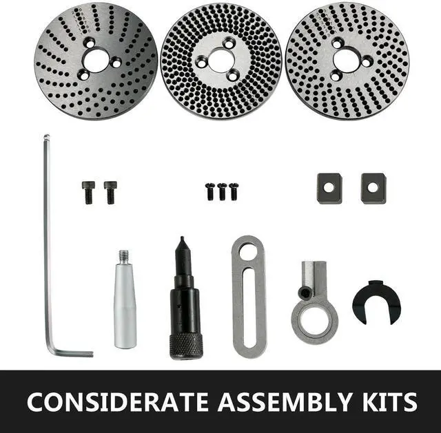 Alt view image 6 of 7 - SIHAO Rotary Table 4"(100mm) Horizontal Vertical Milling Table 4-Slot Milling Rotary Table MT-2 Rotary Table for Milling with Indexing Plate Set for Precision Milling Drilling