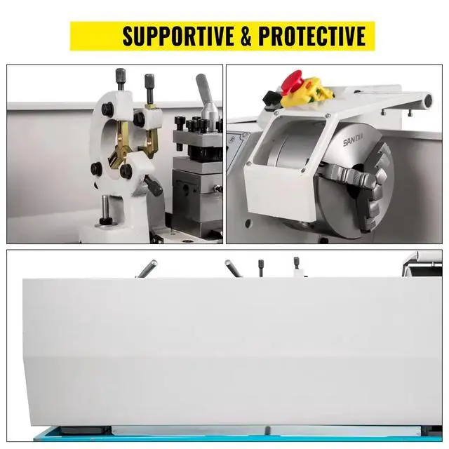 Alt view image 5 of 7 - SIHAO 8.7"x23.6" High-Precision Mini Metal Lathe, 1100W Benchtop Lathe, 0-3000 RPM Mini Lathe Metal 3-Jaw Chuck for Counter Face Turning Drilling