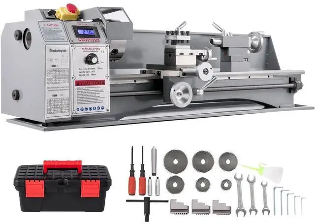 Main image of SIHAO 8.7"x 29.5" Precision Mini Metal Lathe, 1100W Benchtop Lathe, 50-2250 Rpm Metal Lathe Machine, 3-Jaw Chuck for Counter Face Turning Drilling