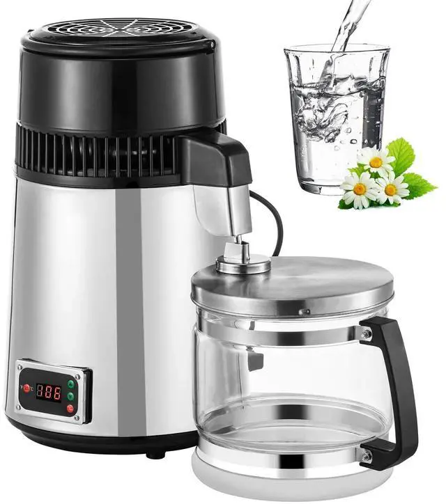 Main image of SIHAO Stainless Steel Water Distiller, 4L/1.1Gal Countertop Distiller Machine, Home Distilled Water Maker with Glass Pot, Purifier to Make Clean Water