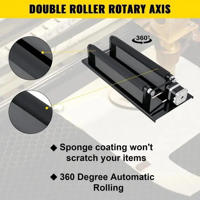 Alt view image 5 of 7 - SIHAO Rotary Roller Y-Axis 360° Rotating Engraver Attachment, Dual Drum Design, Premium Stepper Motor, Compatible with Cylindrical Objects, Durable Aluminum Construction, Industrial Use