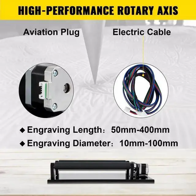 Alt view image 6 of 7 - SIHAO Rotary Roller Y-Axis 360° Rotating Engraver Attachment, Dual Drum Design, Premium Stepper Motor, Compatible with Cylindrical Objects, Durable Aluminum Construction, Industrial Use