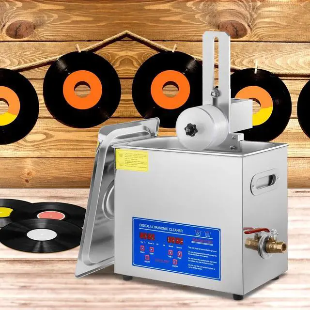 Alt view image 4 of 7 - SIHAO 6L 40kHz Ultrasonic Vinyl Cleaner 7-12 Inch 8 Records Ultrasonic Vinyl Cleaning Machine 180W Ultrasonic Records Cleaner Stainless Steel Tank w/ Heater & Timer