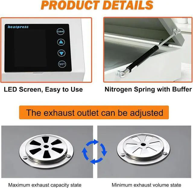 Alt view image 5 of 7 - SIHAO DTF Oven Upgraded A3+/A3/A4 DTF Oven Dryer 13x19 Fast Curing Heater with Time & Temperature Control for Heat Transfer Film Printing, Digital Display, Industrial Grade