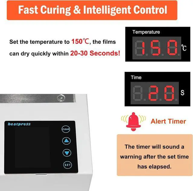 Alt view image 6 of 7 - SIHAO DTF Oven Upgraded A3+/A3/A4 DTF Oven Dryer 13x19 Fast Curing Heater with Time & Temperature Control for Heat Transfer Film Printing, Digital Display, Industrial Grade