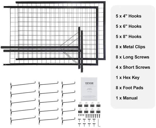Alt view image 7 of 7 - SIHAO 2-Pack Gridwall Panel Display Stand, 2' X 5.6' Heavy Duty Floor Standing Rack, Double Side Detachable Gridwall Panels Tower with Extra Clips and Hooks Ideal for Retail & Craft Fairs